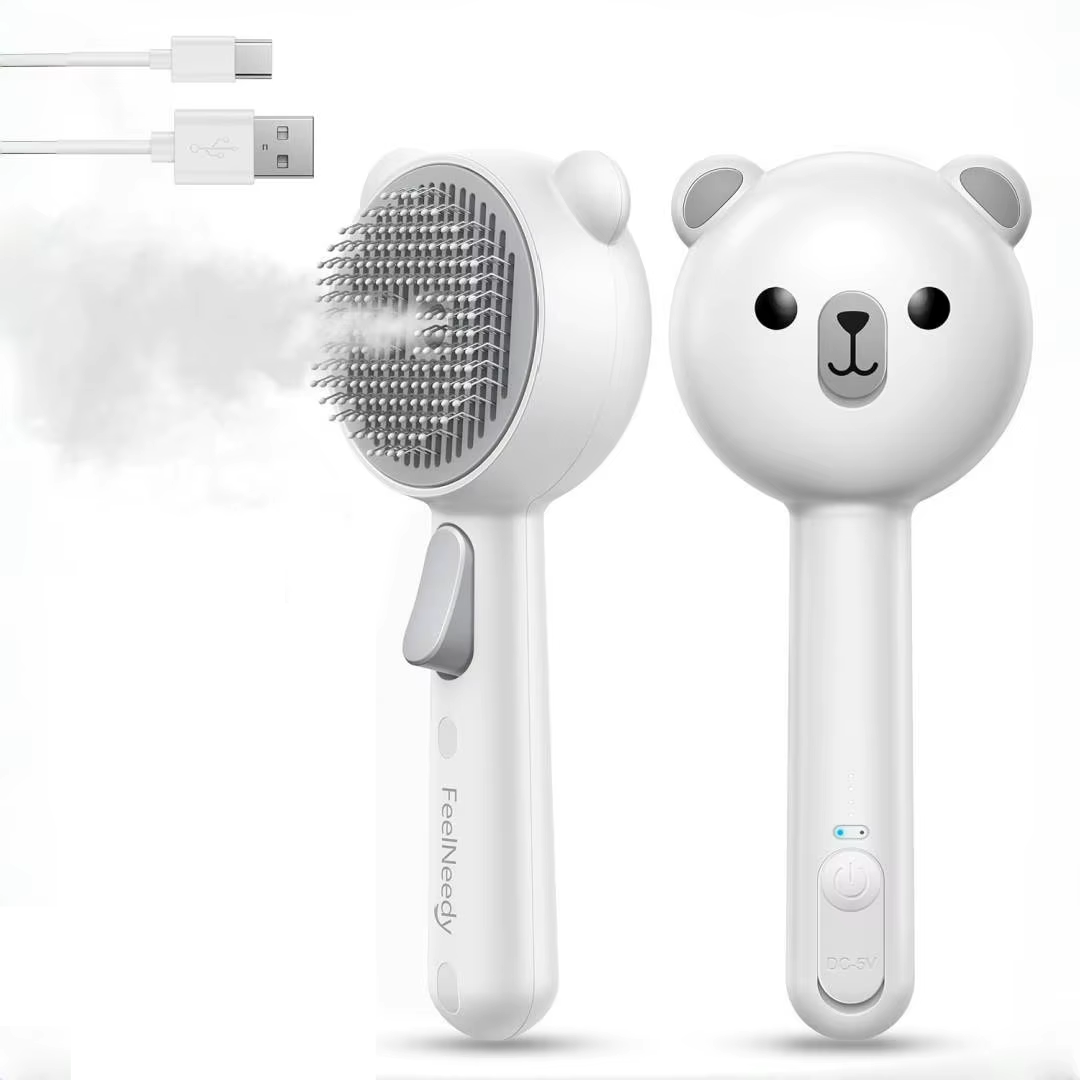 Escova vaporizadora urso branca  🐾🤍