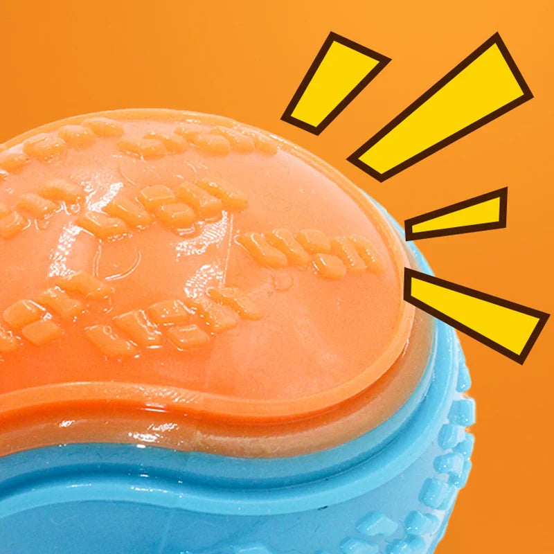 Bola de borracha laranja e azul 🧡💙