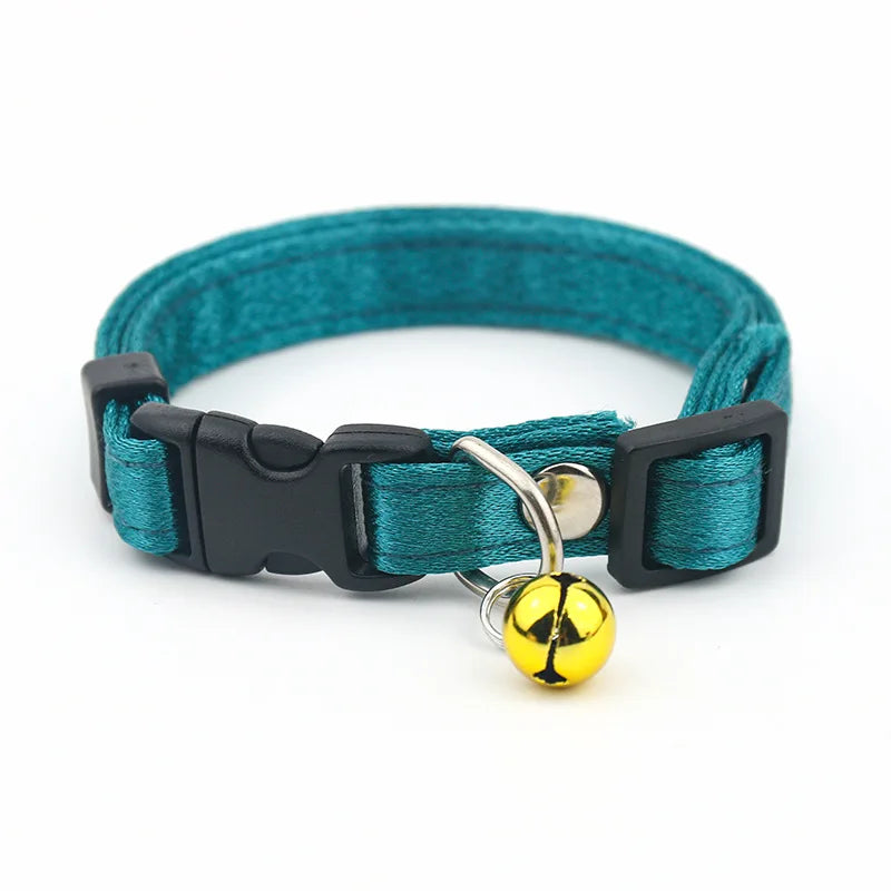 Coleira azul escura para gatos 🐾💚