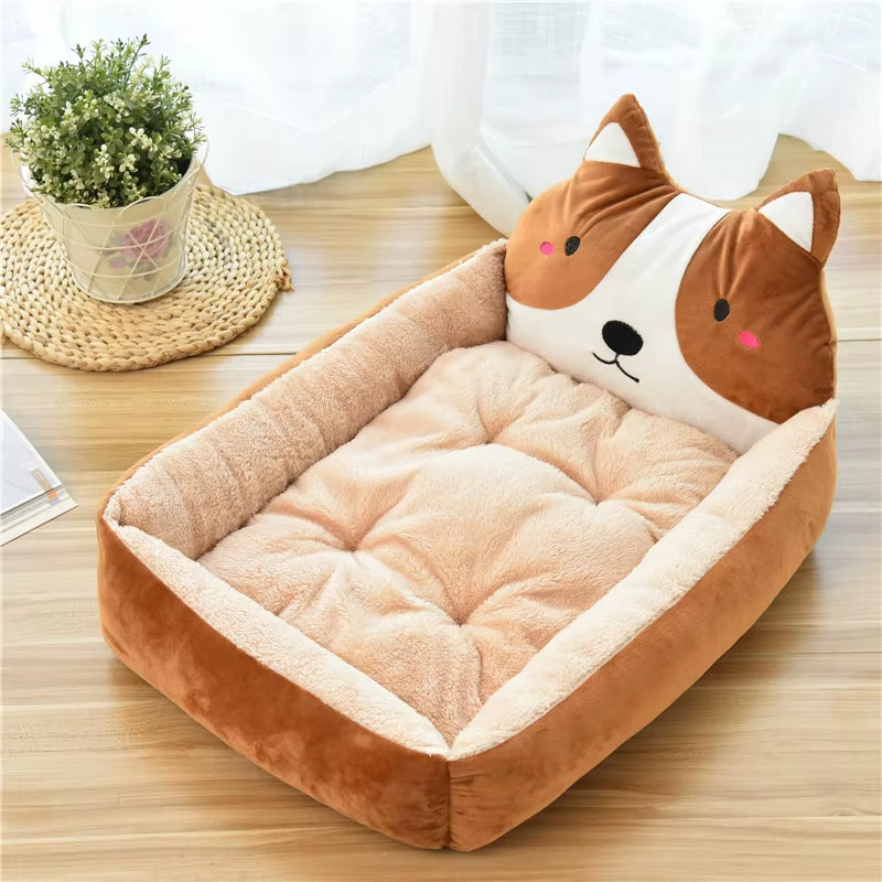 Cama fofa castanha para cão 🐶🤎