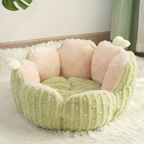 Cama floral verde para gatos 🐾💚